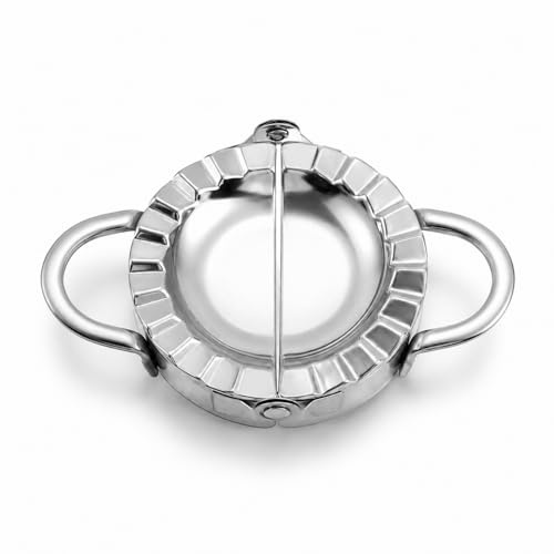 QIHAWN 3.15 Stainless Steel Dumpling Maker Press for Empanada Gyoza | Food-safe stainless steel, one-step press & seal, leak-proof crimped edge, ideal for dumpling empanada gyoza ravioli
