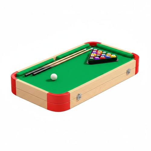 Ronyme Jeu de Billard Enfant Table Miniature Jouet Billiard Pool Billes Queue Boîte en Bois Portable Ludique Apprentissage, 72 37cm, Grande Taille - Six-en-Un