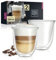 Moritz & Moritz Barista Napoli 2 x 250 ml Double Walled Cappuccino Cups - Set of 2 - Double-Walled Glasses for Cappuccino, Tea, Hot and Cold Drinks - Dishwasher-Safe