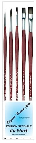Davinci 8740 Serie College Pinsel-Set, eingezogen, braun/transparent, 4 +8+ 12 und Da Vinci 8730 Serie Acryl Pinsel, 2,6,für Acryl-, Öl- und Gouache-Farben