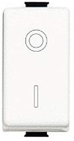 Modulo Interruttore bipolare 16A C2203 Bianco Compatibile Pulsante On off Scatto accensione spegnimento Corrente elettrica Luce (1 Pezzo - 1 Pezzo)