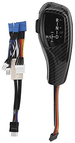 Akozon Schaltknauf Elektrische Linkslenker Automatische LED Kopfschaltung Nachrüstsatz Passend für E46 E60 E61 Refit für F30 Style(Kohlefaser-Textur)