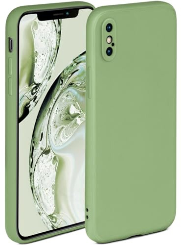 ONEFLOW Soft Case für iPhone X/iPhone XS Hülle aus Silikon mit Kameraschutz, Silikonhülle mit erhöhtem Schutz fürs Display, Backcover Schutzhülle, weiche Handyhülle, Grün