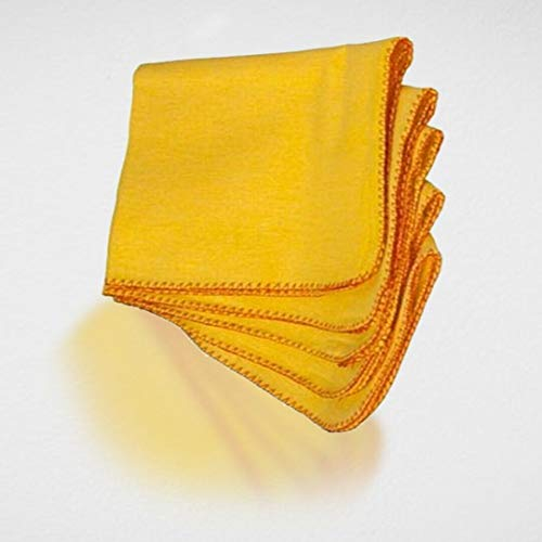 Milosc Pack of 24 100% Cotton Cleaning Cloth Jumbo Yellow Duster For Cleaning Thick & Soft Kitchen Cleaning Towel Multi Surface Dusting Cloth 35 x 45 cm 14X18