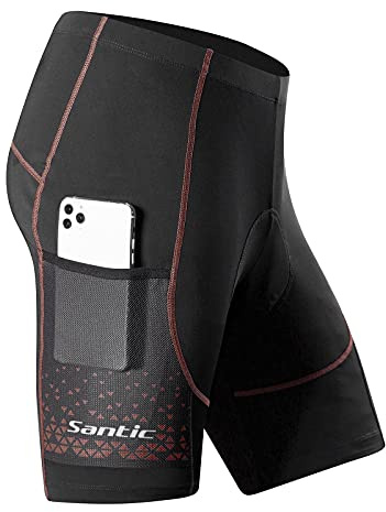 Santic Radlerhose Herren Kurz mit Sitzpolster Radhose Herren Kurz Fahrradhose Herren Gepolstert Radshorts Herren mit Polster - Genting