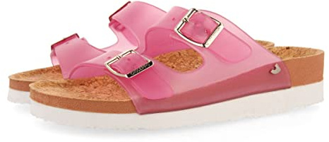 Chanclas blanco transparente tipo bio con hebillas para mujer acalaca