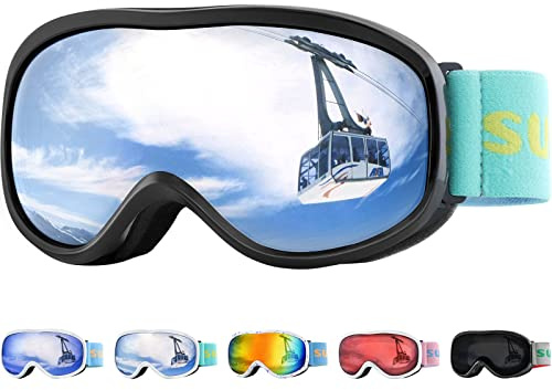 Supertrip Kinder-Skibrille, Anti-Beschlag, Kinder-Skibrille, Schnee- und Snowboardbrille für Jungen, Kühlergrill, Jugendliche im Alter von 5–15 Jahren