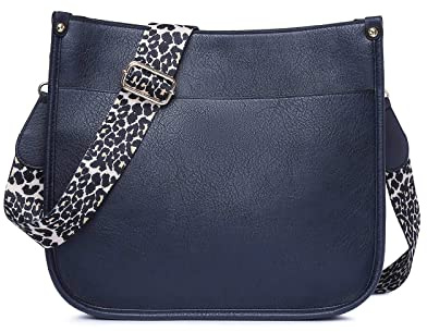 NICOLE & DORIS Frauen Umhängetasche Damen Handtasche Schultertasche Leder PU Satchel Tasche Multi-Pocket Crossbody Bag Damen Messenger Bag Shopper Tragetasche Dunkelblau