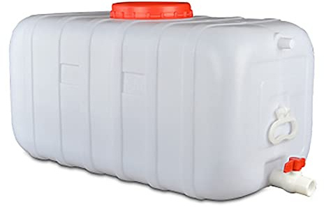Bidón para agua Cubos De PláStico De Calidad Alimentaria Con Grifo Gran Capacidad Contenedores Tanques De Almacenamiento De Agua DoméSticos Rectangular Blanco Grandes DepóSitos De Agua(Size:25L)