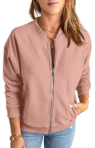 GeGekoko Donna Felpa e Tasche Maglia Manica Zip Leggera Giacca Sportiva Lunga Classica Hoodie Sweatshirt