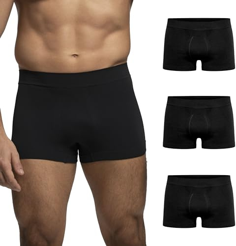 POMPEA 3 Pezzi Boxer Uomo in Morbida Microfibra, Mutande Uomo Senza Cuciture Elasticizzate