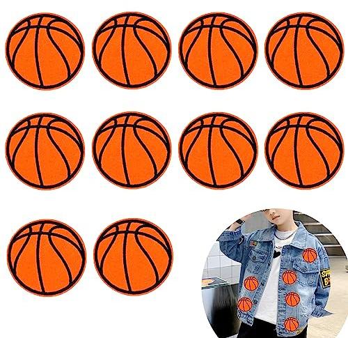 DHER Toppe da stirare Toppe termoadesive per bambini Toppe da stirare o cucire 10 toppe in tessuto da applicare con il ferro da stiro, toppe da basket da applicare con il ferro da stiro per giacche
