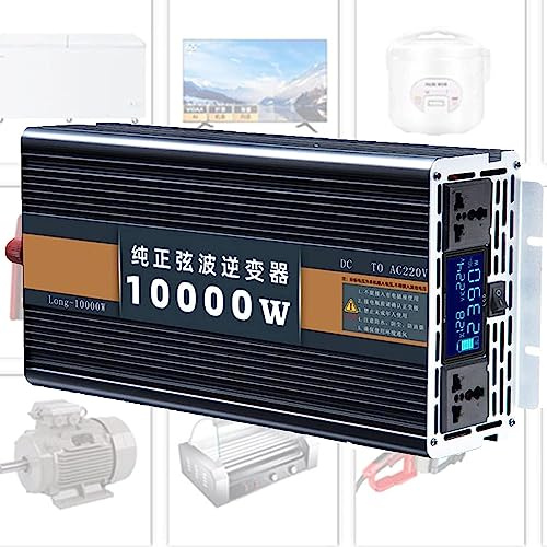 Convertisseur Pur Sinus 4000W 5000W 6000W 7000W 8000W 10000W 12000W Onduleur Solaire Voiture DC 12V 24V 48V 60V à AC 220V 230V 240V Onduleur Onde Sinusoïdale Pure Power Inverter (24V,10000W)