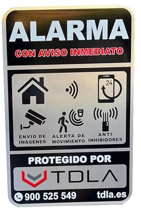 EWIG NO PARECE REAL, LO ES. Realizado en ALUMINIO. Cartel empresa venta de ALARMAS Especial piso Cartel disuasorio Alarma SUPER CALIDAD, 9x14cm.