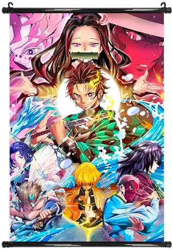 Demon Slayer Scrollen, Anime Poster Kamado Tanjirou, Hängende Bilder für Wohnzimmer (60*40cm)