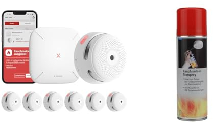 Rilevatore di fumo X-Sense XS01-M ProConnected con stazione base SBS50 e spray di prova rilevatore di fumo UNITEC, 300 ml 46790