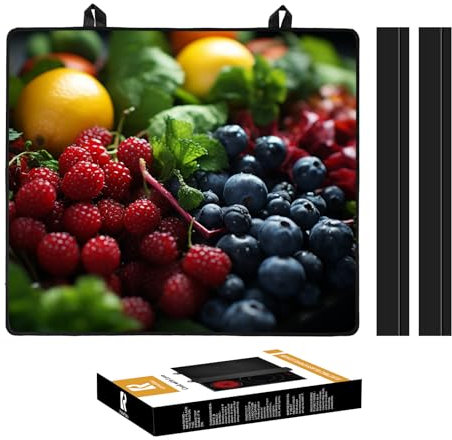 KitchenRaku Hob Cover, Electric Hob Covers, Ceramic Hob Covers, Induction Hob Covers, Glass Hob Covers, Hob Covers for Electric Cookers to Protect from Scratches (Fruit Basket Pattern)