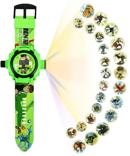 Montre Cartoon projecteur de 24 Figurines, Montre Enfant de Poignet Numérique avec Projecteur,Montre electronique de Dessin Animé, Montres Bracelet pour Enfant Garçon, Cadeaux pour Garçon et Filles