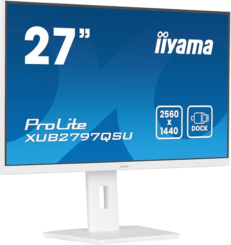 iiyama XUB2797QSU-B2 27 tum IPS LCD smal infattning, 100Hz, 1ms (MPRT), 2560x1440, HDMI/DP, 2 x USB, 2 x 2 W högtalare, höjdjusterbart stativ, TCO09 & TUV-GS, 5 års garanti