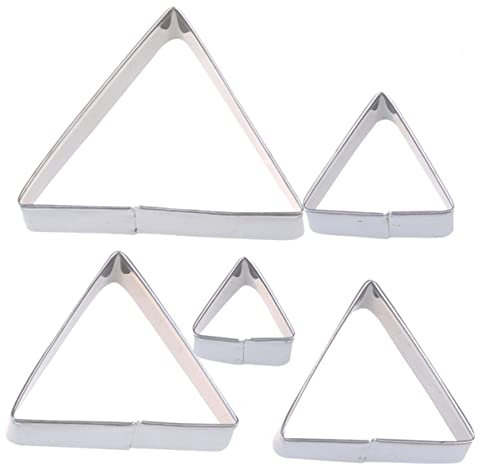 CIYODO 10pcs Triangle Cookie Moulds Stainless Steel DIY Biscuit Set Silver Baking Tools for Home Baking