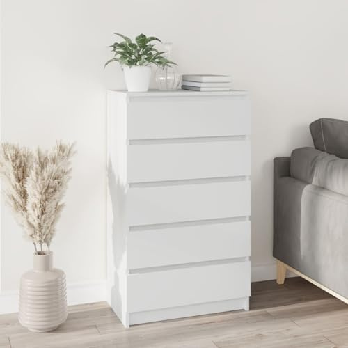 JUDYY Cajonera de Madera contrachapada Blanco 60x36x103 cm, Comoda Dormitorio, Muebles Dormitorio, Cajonera para Armario, Gavetero Dormitorio, Cómodas Y Cajoneras - 823016