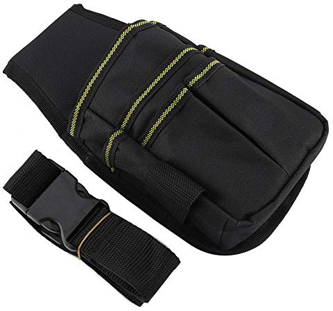 Garden Multifunction Tool Waist Bag Belt Tool Apron Adjustable Tool Storage Bag Ideal for Garden Electrician Yard Workers Sturdy Oxford Fabric Black 1 Pack
