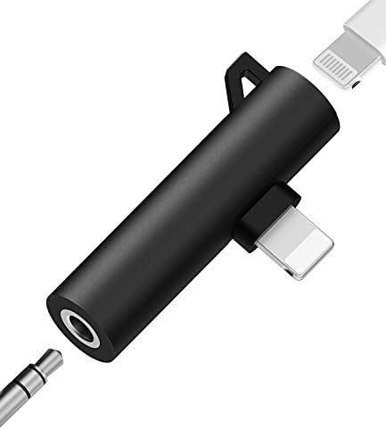 Lightning to 3.5mm Headphone Adapter(2 in 1)for iPhone 14 13 pro max Charging Port Aux Audio Jack Cable Splitter for Apple MFI Certification for iPad pro Earphone Charger Adaptor Connector Accessories