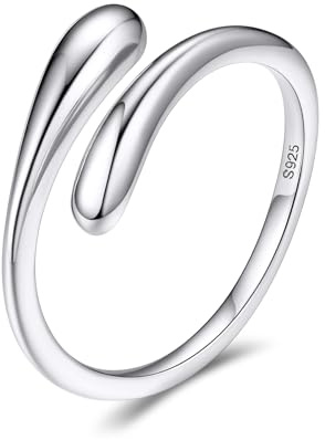 Bestyle Ringe Sterling Silber 925 Damen Verstellbare mit Geburtsstein | Silber/Gold Offen Damenring Verlobungsring Promise Ringe Anti Stress Ring Geburtstags Geschenk für Frauen