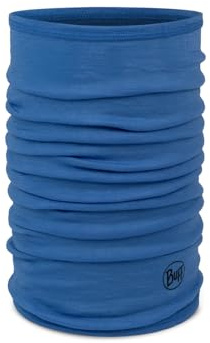 Buff Merino lättviktig halsvärmare för pojkar och flickor, multifunktionell halsduk 100% merinoull, vandring, utomhus, hållbar, lätt, tunn, en storlek, blå