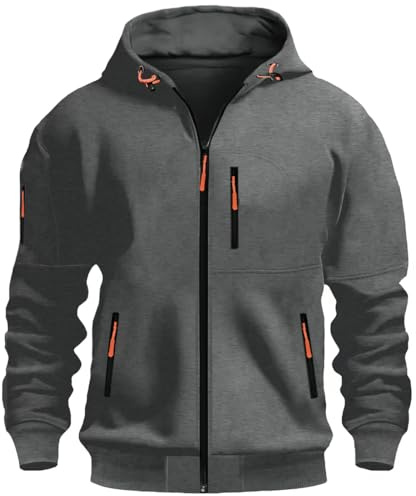 MEDUOLA Herren Kapuzenstrickjacke Sportjacke Jogging Hoodie Jungen & Männer Sweatshirt Reißverschluss Tasche Multifunktionale Strickjacke Hoodie