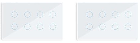 Dxoniislh 2X Interruptor de Pared con Luz TáCtil Inteligente WIFI, Panel de Cristal de 8 Entradas, Tuya Smart Life para y Home, Color