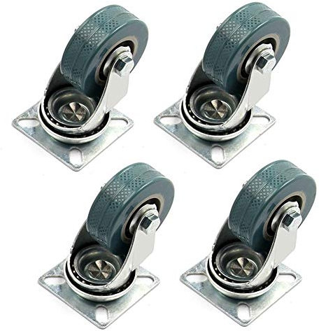Räder, Lenkrolle, 4 Stück, robuste 50 x 17 mm Gummi-Lenkrollen, Trolley-Möbelrollen mit Bremse, universelle Lenkrollen for Plattformwagen