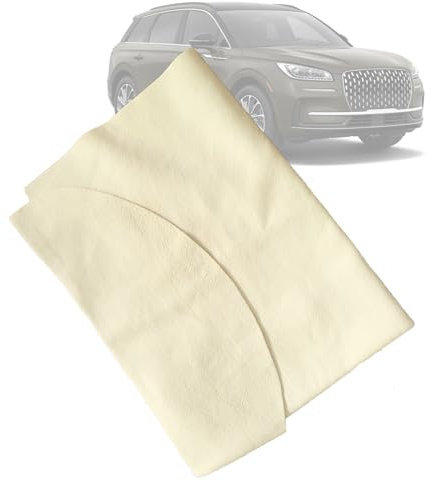 Peau de Chamois Naturelle Voiture (60 x 40 cm) – Chamois Chiffon de Séchage Ultra-Absorbant et Non Pelucheux – Idéal pour Voiture, Verre, Miroirs et Fenêtres