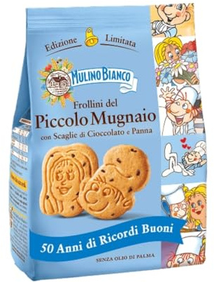 Mulino Bianco Frollini del Piccolo Mugnaio con Scaglie di Cioccolato e Panna, Edizione Limitata, 300 g