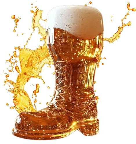 Bota de cerveza de base pesada, taza de cerveza en de zapato - Contenedor de té transparente - Clases para beber reutilizables, decoraciones de taberna interesantes para el hogar, restaurante