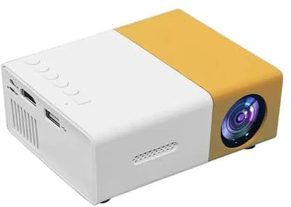 KKENZA Miniproyector LED YG300, versión Mejorada, 1000 lúmenes, 320 x 240P, Compatible con HDMI, USB, Reproductor Multimedia for el hogar(Bright Yellow)