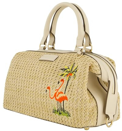 Concept One Damen Tommy Bahama Satchel Bag, Women's Crossbody Purse with Adjustable Shoulder Strap, Embroidered Umhängetasche, Cream