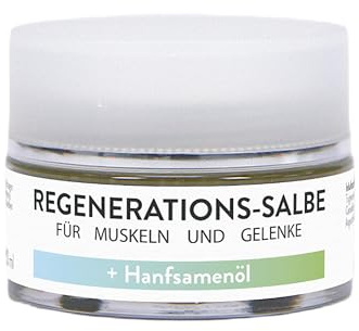 Regenerations-Salbe für Muskeln und Gelenke mit Hanfsamenöl Gel 50 ml | Hanfcreme Sport Creme für Muskel und Gelenk | Wirkt leicht kühlend | Schnell einziehend | Extra Stark Hochdosiertes Hanf Gel
