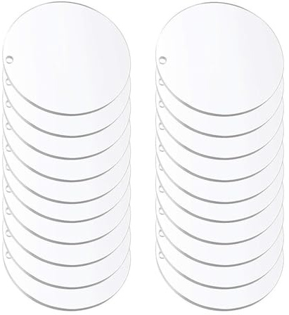GVSS 40 Stück Acryl-Scheiben Transparent 5cm für Kunstprojekte | Robust,Leicht,UV-beständig,Bruchsicher,Maximale Transparenz,Waschbar,Einfache Wiederverwendung,Handwerk