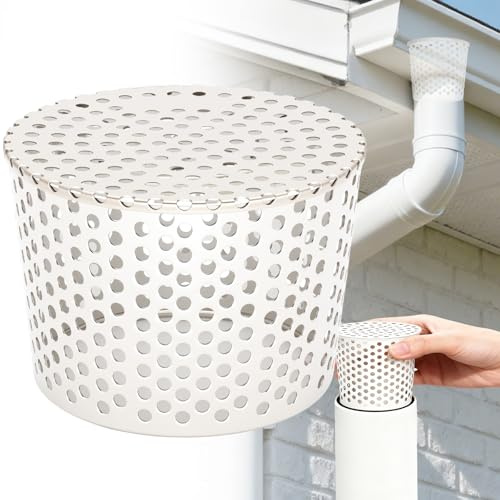 Rejilla Desague Ducha Jardin, Canalones Y Bajantes Inoxidable (110-125mm) | Tapa Desague Terraza, Canalones Pvc Para Lluvia Tejado, Sumidero Terraza, Protector de Canalon de Acero Inoxidable