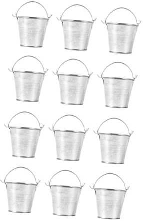 BESTonZON 12pièces Petit Seau Métal avec Poignée Mini Seaux Métal pour Fête Cadeaux Projets Créatifs