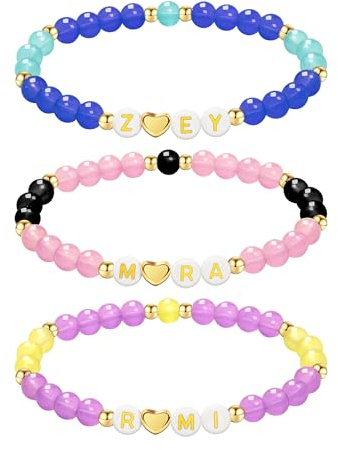 RMMD K-Pops Bracelets Stretch Friendship Beaded Bracelets Letter Charm Bracelet Birthday Jewelry Accessories Gifts for Fans