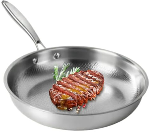 Mppchhn Sartenes de Freír Antiadherentes,Sartén Resistente a los Arañazos,Titanio Martillado para Tortilla | Para Cocinar En Estufa Tortilla Desayuno Huevos Pescado Filete