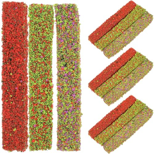 DECHOUS 15pcs Miniature Bush Strips Artificial Shrub Vegetation DIY Shrub Cluster for Gaming Scenery Decoration