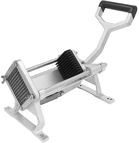 Cortador comercial de papas fritas, máquina manual para cortar patatas con pies de succión para verduras, cebollas y frutas; cortador de tiras gruesas de acero inoxidable para uso (12mm)