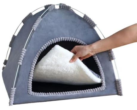 Tenda Per Cani Da Interno - Rifugio Morbido E Caldo In Peluche,Tenda Pieghevole Per Cani Da Interno | Per Gatti Conigli Cuccioli Per Casa Inverno Per Il Sonno E Il Riposo