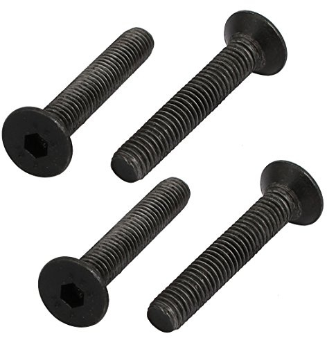 sourcing map 4 Stück Senkkopfschrauben Linksgewinde Schraube M5x30mm Flach Senkkopf Innensechskant DIN7991