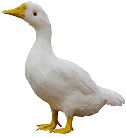 Fenteer Realistische Gans Figur Weiß 40cm Garten Deko Tier Ornament