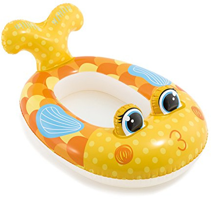 Haberkorn Intex Bateau gonflable pour enfant ou pataugeoire en 3 designs (Jaune/Fish Lady)