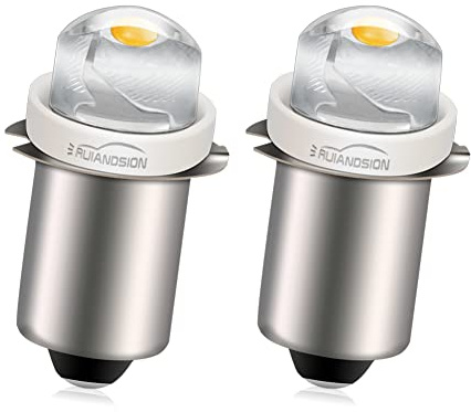 Ruiandsion 2pcs P13.5S LED Bulb 6V 0.5W Warm White LED Light Bulb Torch Headlight Mini Head Lamp Flashlight,Non-Polar fit Both Negative Earth and Positive Earth